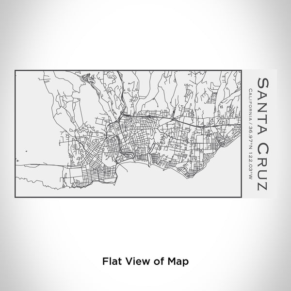 Rendered View of Santa Cruz California Map Engraving on 17oz Stainless Steel Insulated Cola Bottle in White