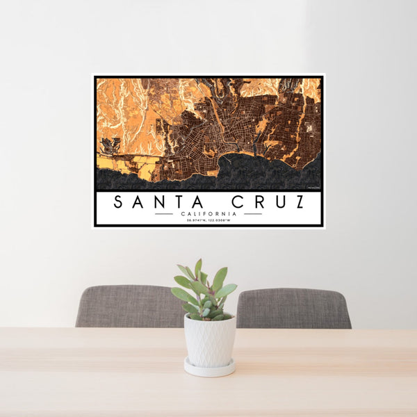 Santa Cruz - California Map Print in Ember