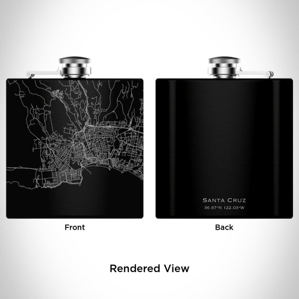 Santa Cruz - California Map Hip Flask in Matte Black