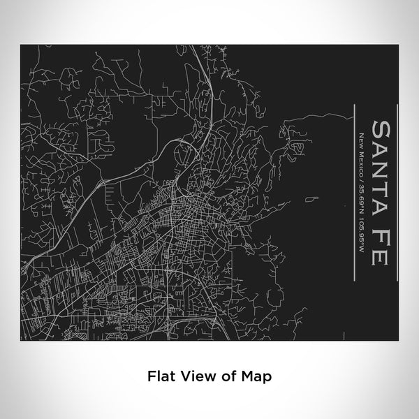 Santa Fe - New Mexico Map Bottle with Bamboo Top in Matte Black