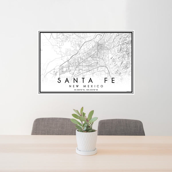 Santa Fe - New Mexico Classic Map Print