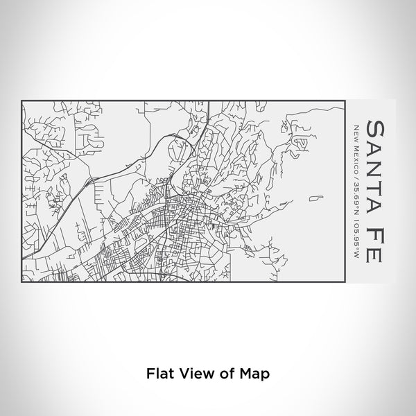 Rendered View of Santa Fe New Mexico Map Engraving on 17oz Stainless Steel Insulated Cola Bottle in White