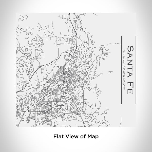 Rendered View of Santa Fe New Mexico Map Engraving on 17oz Stainless Steel Insulated Tumbler in White