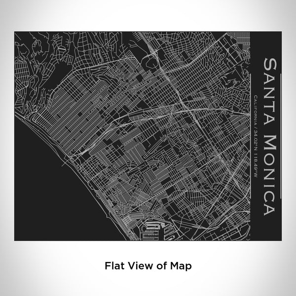 Santa Monica - California Map Bottle with Bamboo Top in Matte Black