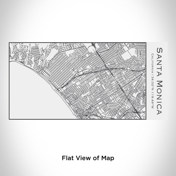 Rendered View of Santa Monica California Map Engraving on 17oz Stainless Steel Insulated Cola Bottle in White
