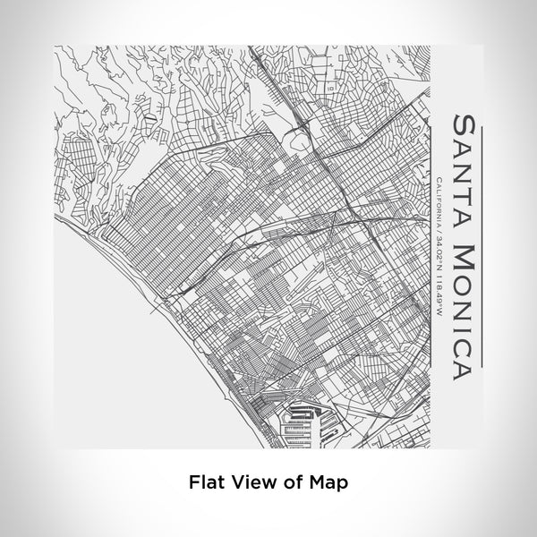 Rendered View of Santa Monica California Map Engraving on 17oz Stainless Steel Insulated Tumbler in White