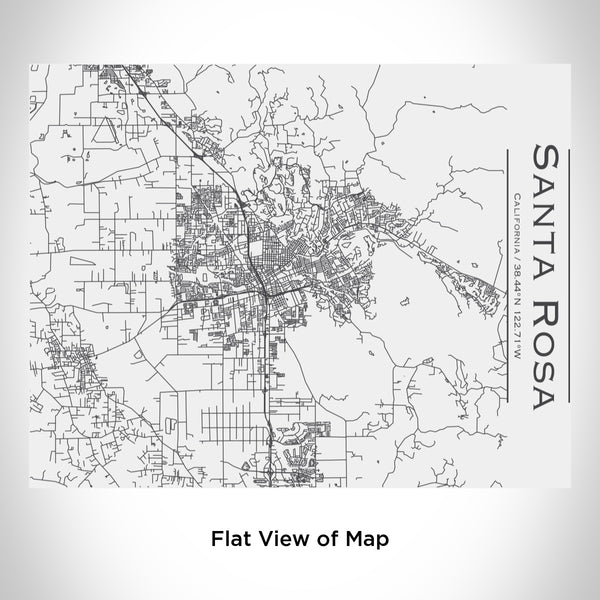 Rendered View of Santa Rosa California Map Engraving on 20oz Stainless Steel Insulated Bottle with Bamboo Top in White