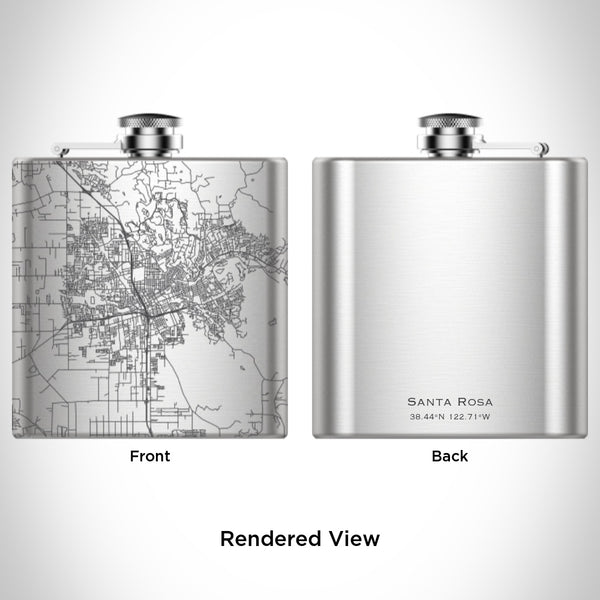 Santa Rosa - California Map Hip Flask