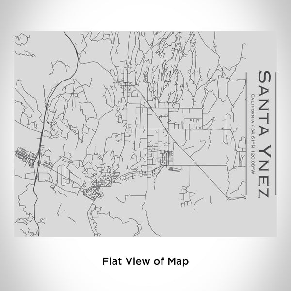 Rendered View of Santa Ynez California Map Engraving on 20oz Stainless Steel Insulated Bottle with Bamboo Top