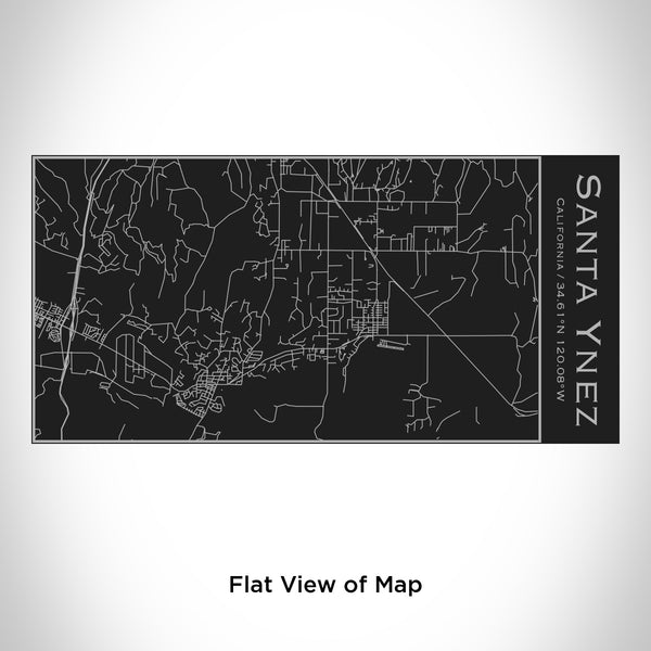 Rendered View of Santa Ynez California Map Engraving on 17oz Stainless Steel Insulated Cola Bottle in Black