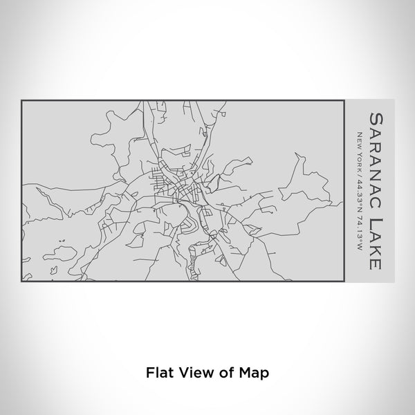 Rendered View of Saranac Lake New York Map Engraving on 17oz Stainless Steel Insulated Cola Bottle
