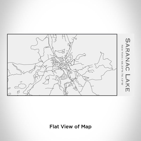 Rendered View of Saranac Lake New York Map Engraving on 17oz Stainless Steel Insulated Cola Bottle in White