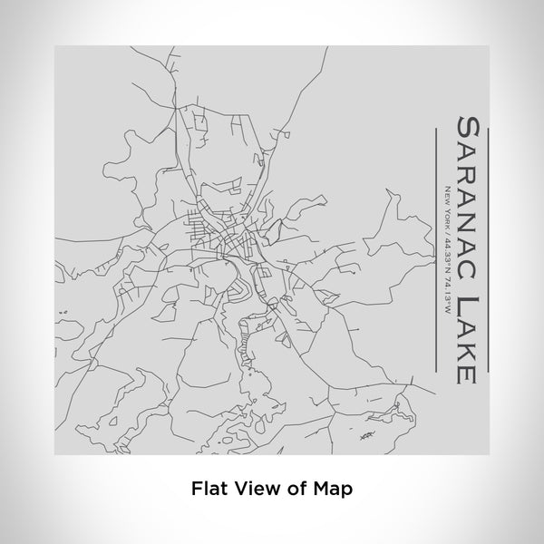 Rendered View of Saranac Lake New York Map Engraving on 17oz Stainless Steel Insulated Tumbler