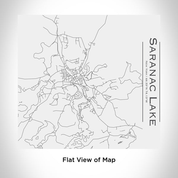 Rendered View of Saranac Lake New York Map Engraving on 17oz Stainless Steel Insulated Tumbler in White