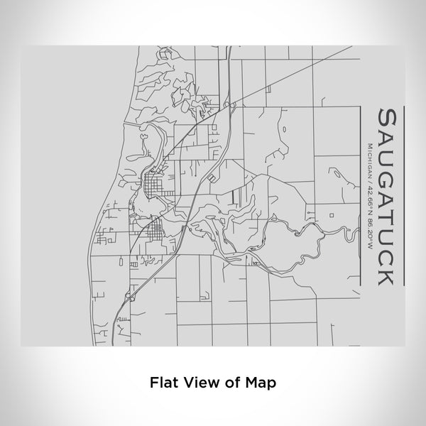 Rendered View of Saugatuck Michigan Map Engraving on 20oz Stainless Steel Insulated Bottle with Bamboo Top