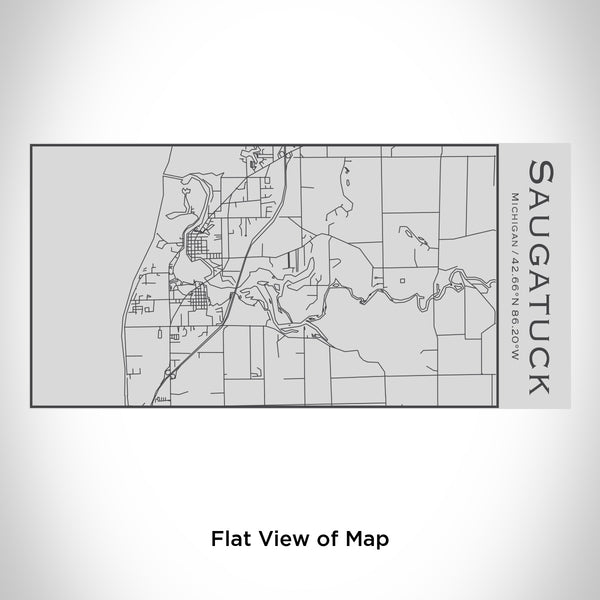 Rendered View of Saugatuck Michigan Map Engraving on 17oz Stainless Steel Insulated Cola Bottle