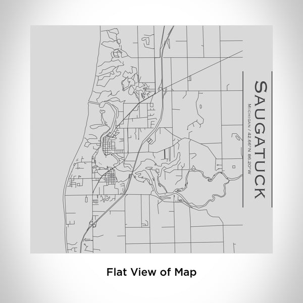 Rendered View of Saugatuck Michigan Map Engraving on 17oz Stainless Steel Insulated Tumbler