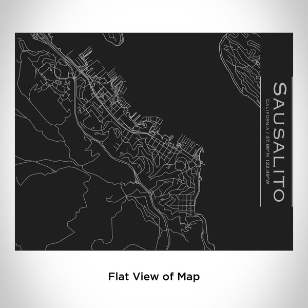 Sausalito - California Map Bottle with Bamboo Top in Matte Black