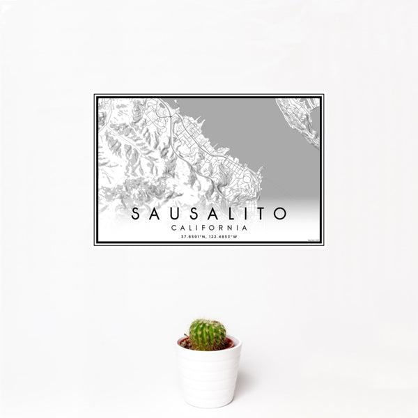 Sausalito - California Classic Map Print
