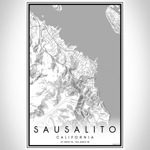 Sausalito - California Classic Map Print
