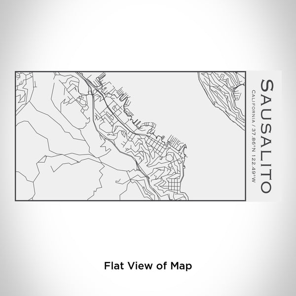 Rendered View of Sausalito California Map Engraving on 17oz Stainless Steel Insulated Cola Bottle in White