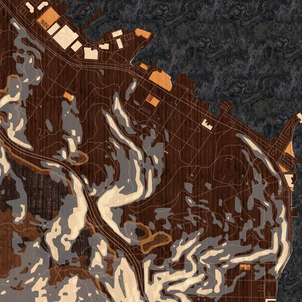 Sausalito - California Map Print in Ember