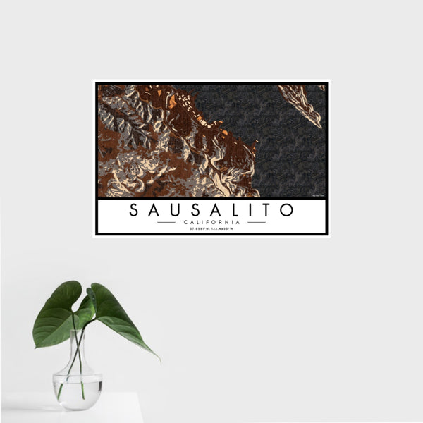 Sausalito - California Map Print in Ember