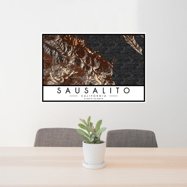 Sausalito - California Map Print in Ember