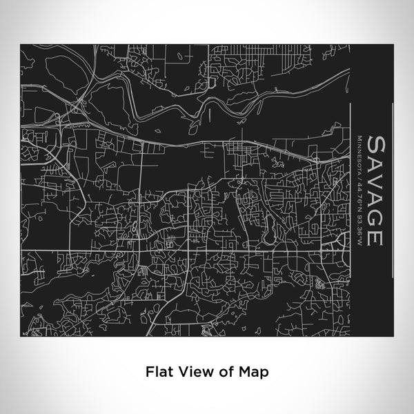 Rendered View of Savage Minnesota Map Engraving on 20oz Stainless Steel Insulated Bottle with Bamboo Top in Black