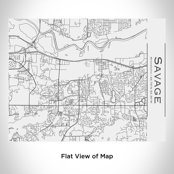 Rendered View of Savage Minnesota Map Engraving on 20oz Stainless Steel Insulated Bottle with Bamboo Top in White