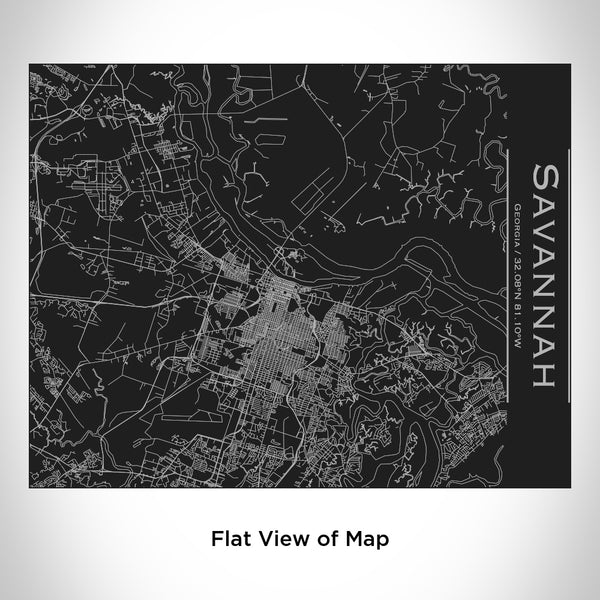 Savannah - Georgia Map Bottle with Bamboo Top in Matte Black