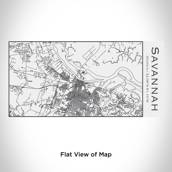 Rendered View of Savannah Georgia Map Engraving on 17oz Stainless Steel Insulated Cola Bottle in White