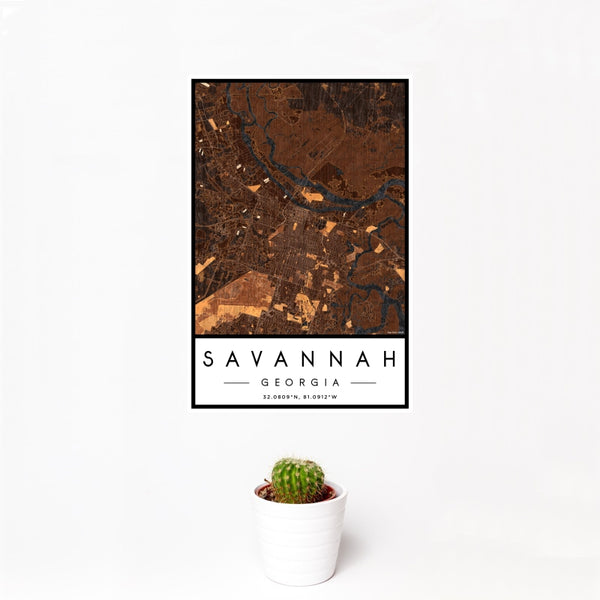 Savannah - Georgia Map Print in Ember