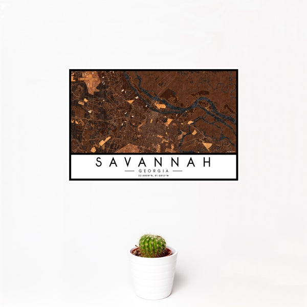 Savannah - Georgia Map Print in Ember