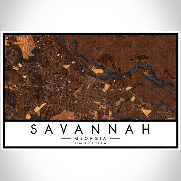 Savannah - Georgia Map Print in Ember