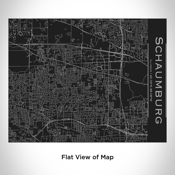 Schaumburg - Illinois Map Bottle with Bamboo Top in Matte Black