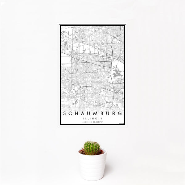 Schaumburg - Illinois Classic Map Print