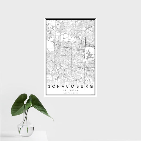 Schaumburg - Illinois Classic Map Print