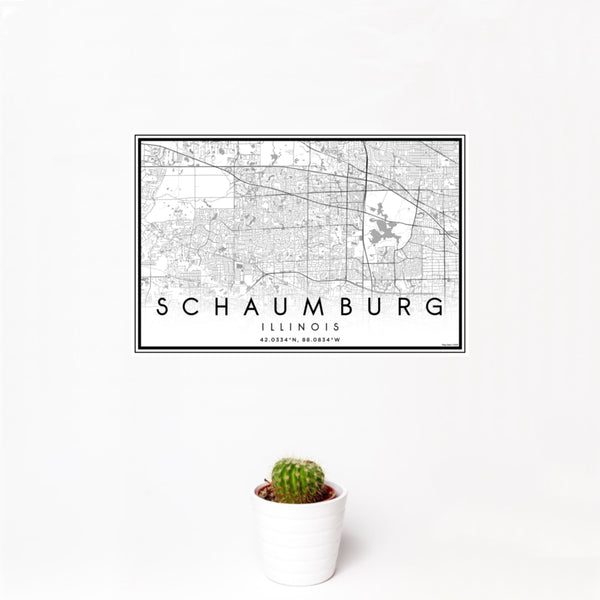 Schaumburg - Illinois Classic Map Print