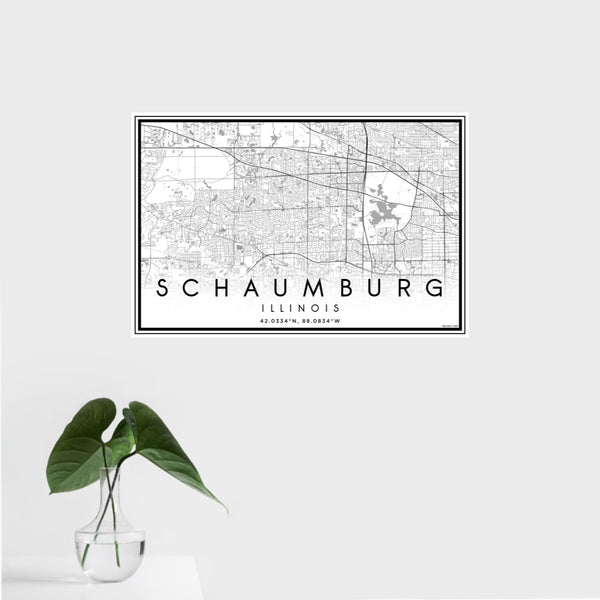 Schaumburg - Illinois Classic Map Print