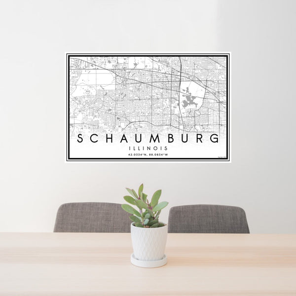 Schaumburg - Illinois Classic Map Print