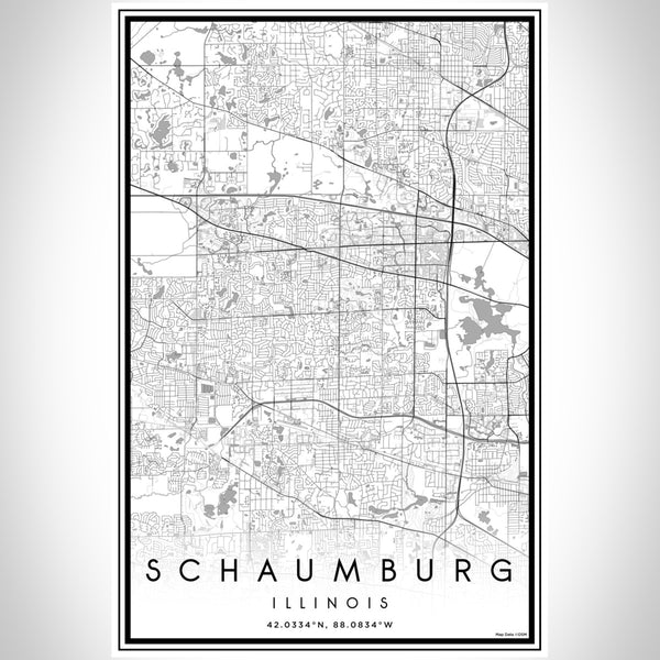 Schaumburg - Illinois Classic Map Print