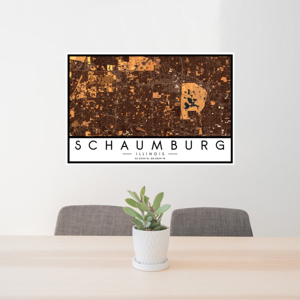 Schaumburg - Illinois Map Print in Ember