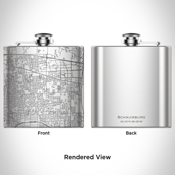 Schaumburg - Illinois Map Hip Flask