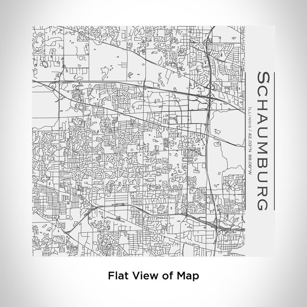 Rendered View of Schaumburg Illinois Map Engraving on 17oz Stainless Steel Insulated Tumbler in White