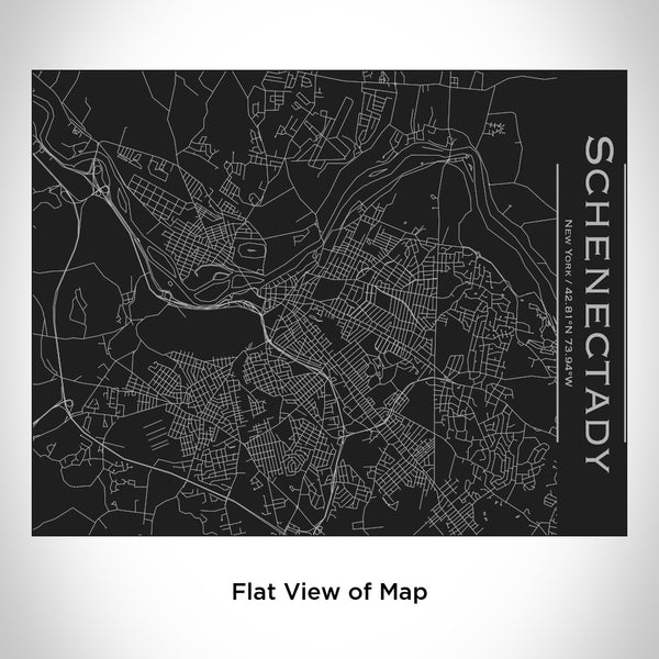 Schenectady - New York Map Bottle with Bamboo Top in Matte Black