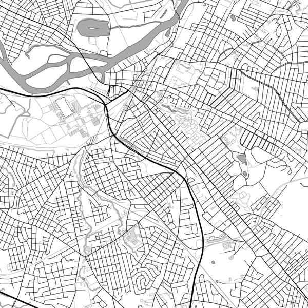 Schenectady - New York Classic Map Print