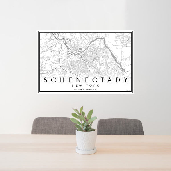 Schenectady - New York Classic Map Print