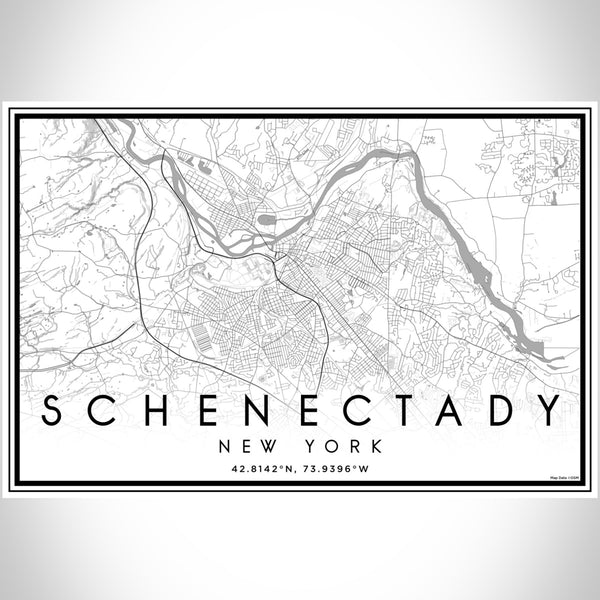 Schenectady - New York Classic Map Print