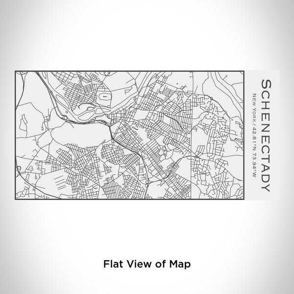 Rendered View of Schenectady New York Map Engraving on 17oz Stainless Steel Insulated Cola Bottle in White